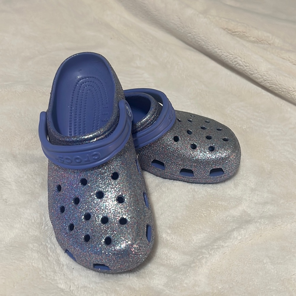 Womens/Kids sparkly purple crocs